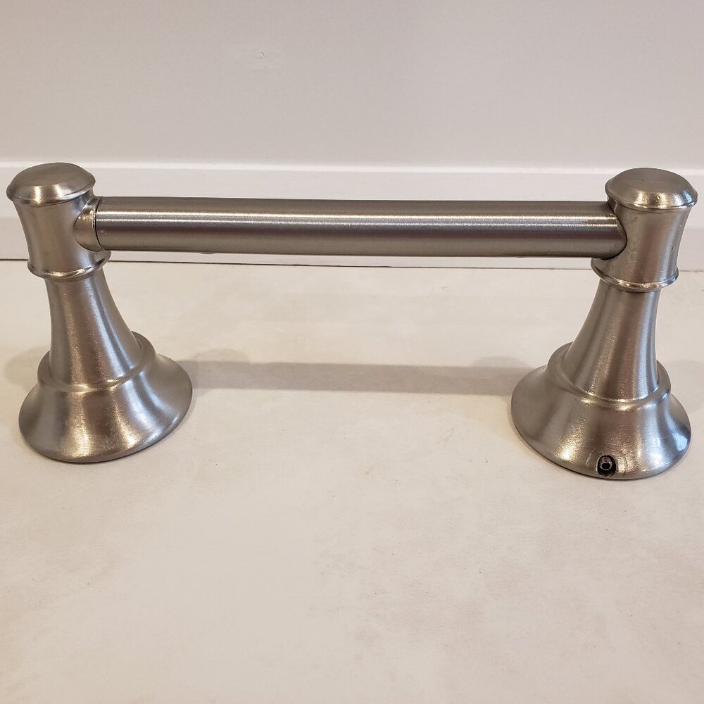 Pivoting Double Post Bathroom Toilet Roll/Toilet Paper Holder in Brushed Nickel